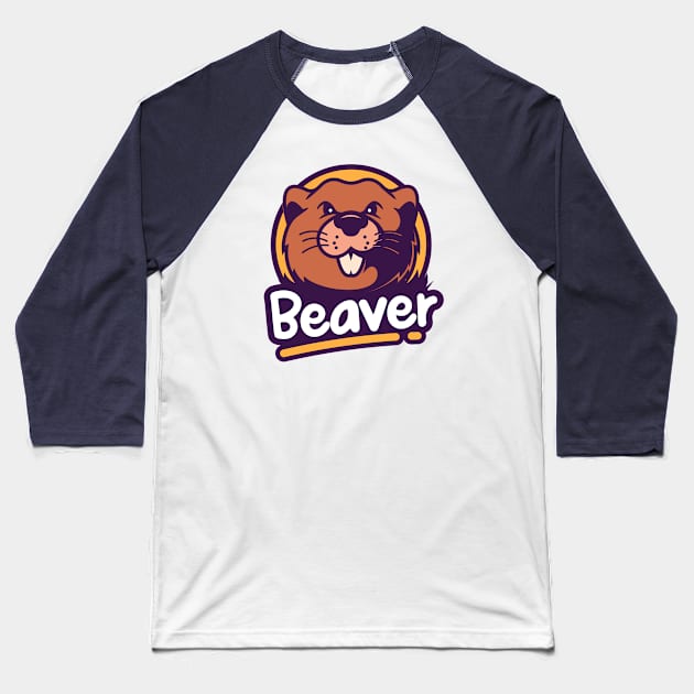 Beaver Baseball T-Shirt by haallArt